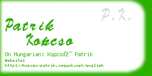 patrik kopcso business card